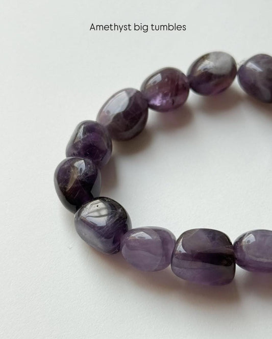Amethyst Tumble 10mm Natural Crystal Bracelet
