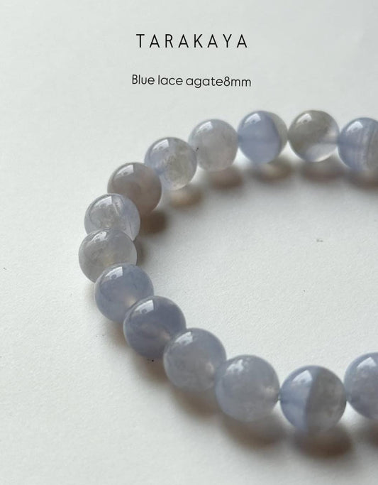 Blue Lace Aagte 8mm Natural Crystal Bracelet