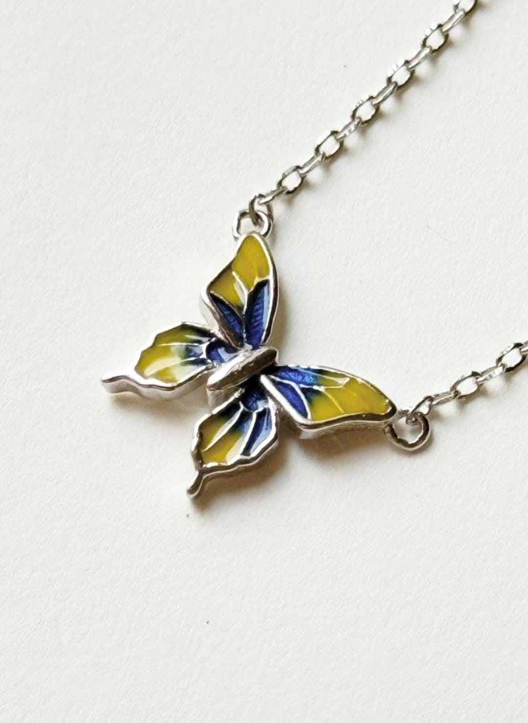 Elegant Mystic Butterfly Design 925 Silver Pendant Necklace