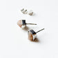 Natural Sunstone Rough Gemstone Sterling Silver Stud Earrings
