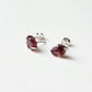 Garnet Raw Uncut Prong Setting 925 Sterling Silver Earrings  