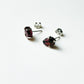 Natural Garnet Rough Stone Sterling Silver Stud Earrings  