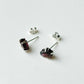 Raw Uncut Garnet Crystal 925 Silver Handmade Studs