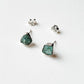 Natural Apatite Rough Stone Sterling Silver Stud Earrings