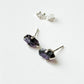 Amethyst Raw Uncut Prong Setting Studs 925 Sterling Silver Earrings