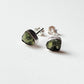 Peridot Raw Uncut Studs 925 Sterling Silver Earrings