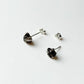 Uncut Smokey Quartz Crystal 925 Silver Prong Studs
