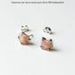 Sunstone Raw Uncut Prong Setting Studs 925 Sterling Silver Earrings