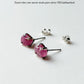 Dyed Ruby Raw Uncut Prong Setting 925 Sterling Silver Earrings  