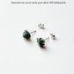 Emerald Raw Uncut Prong Setting Studs 925 Sterling Silver Earrings  
