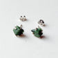 Natural Emerald Raw Stone Sterling Silver Stud Earrings