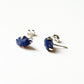 Natural Lapis Lazuli Raw Stone Sterling Silver Stud Earrings