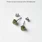 Peridot Raw Uncut Prong Setting Studs 925 Sterling Silver Earrings