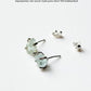 Aquamarine Raw Uncut Prong Setting Studs 925 Sterling Silver Earrings
