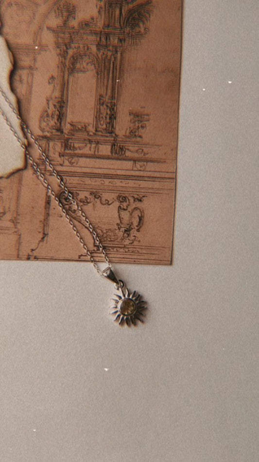 Citrine Sunshine With Chain Attached 925 Sterling Silver Necklace