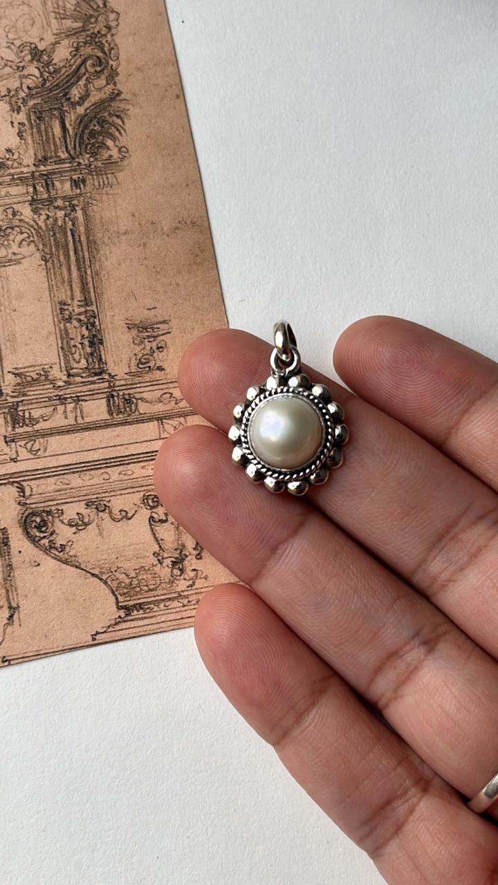 Fresh Water Pearl Boho 925 Sterling Silver Pendant