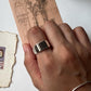 Elegant unisex square signet ring in sterling silver  