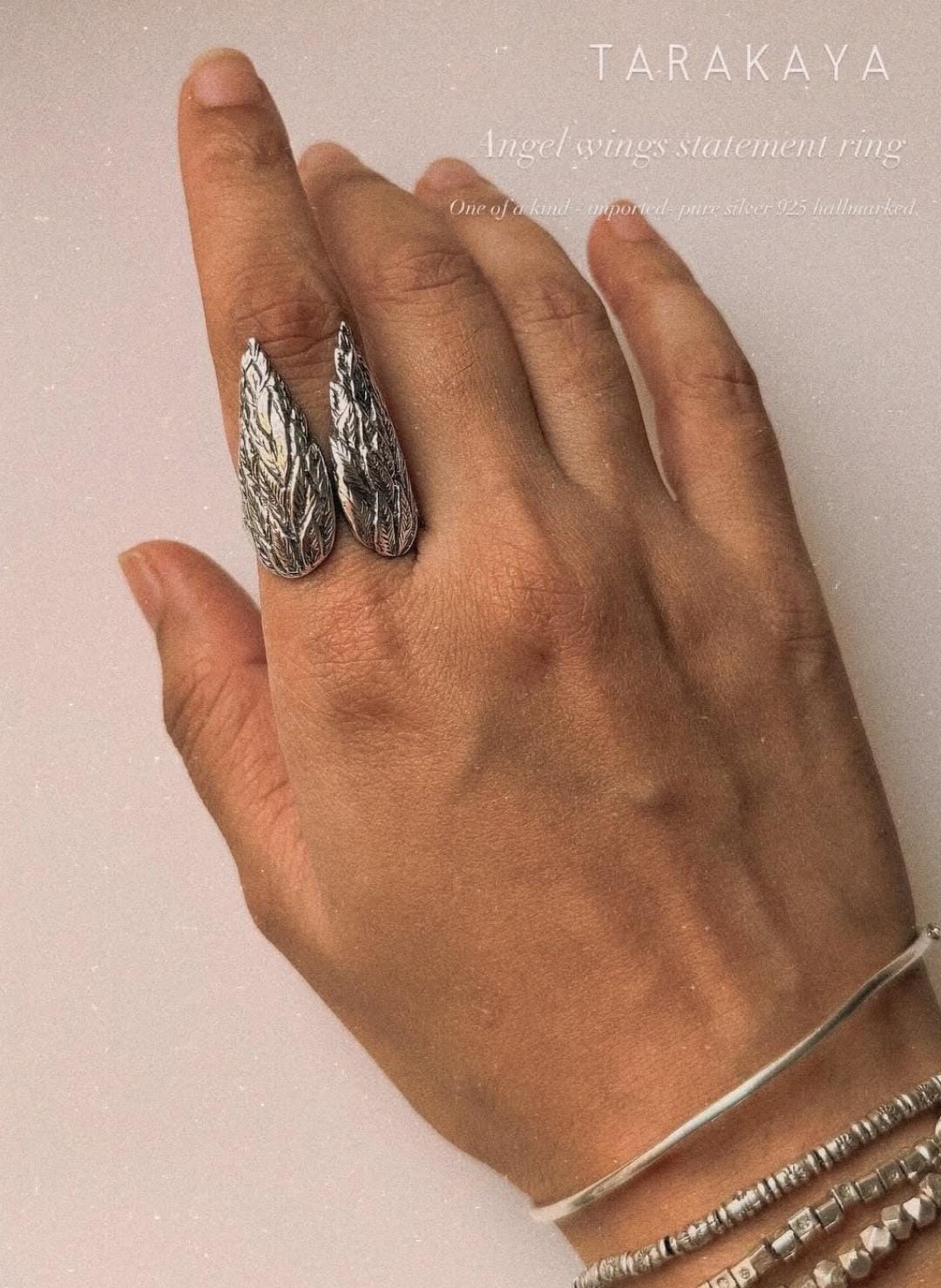 Angel Wings Adjustable 925 Sterling Silver Ring