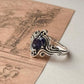 Oxidised 925 Silver Iolite Ring with Wavy Design  