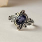 Handcrafted Flowy Waves Iolite Studded Sterling Silver Ring