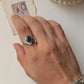  Boho Oxidised Iolite Flowy Waves 925 Sterling Silver Ring