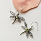 Peridot Dragonfly 925 Sterling Silver Earrings