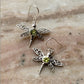 Peridot Dragonfly 925 Sterling Silver Earrings