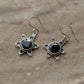 Garnet Boho Sun 925 Sterling Silver Earrings