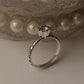 Vintage Motif Cz Solitaire Stack Band 925 Sterling Silver Ring