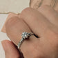 Vintage Motif Cz Solitaire Stack Band 925 Sterling Silver Ring