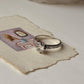 Vintage Motif Cz Solitaire Stack Band 925 Sterling Silver Ring