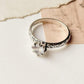 Vintage Motif Cz Solitaire Stack Band 925 Sterling Silver Ring