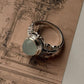 Aqua Chalcedony Gemstone Butterfly Motif Sterling Silver Band  