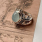 Nature Inspired Butterfly Aqua Chalcedony Silver Ring  
