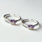 Purple and White Enamel Butterfly 925 Sterling Silver Toe Ring  