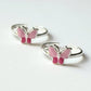 Adorable pink butterfly toe ring crafted in sterling silver