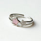 Dazzling pink and white cubic zirconia star toe ring  