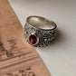 Elegant faceted pink tourmaline silver ring handmade design  