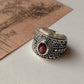 Handcrafted sterling silver ring with faceted pink tourmaline gemstone