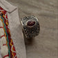 Artisan crafted 925 silver ring with faceted pink tourmaline stone  