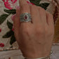 Bold bohemian statement ring in sterling silver with pink tourmaline