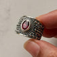 Handcrafted sterling silver ring with faceted pink tourmaline gemstone  