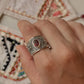 Natural gemstone boho ring with pink tourmaline in sterling silver