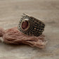 Elegant faceted pink tourmaline silver ring handmade design