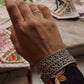 Antique Boho Flower Motifs Statement 925 Sterling Silver Bangles