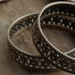 Antique Boho Flower Motifs Statement 925 Sterling Silver Bangles