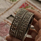 Antique Boho Flower Motifs Statement 925 Sterling Silver Bangles