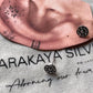 Antique Plain Oxidised Boho Studs 925 Sterling Silver Earrings