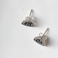 Antique Plain Oxidised Boho Studs 925 Sterling Silver Earrings