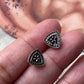 Antique Plain Oxidised Boho Studs 925 Sterling Silver Earrings